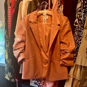 Cinq à Sept Kylie Faux Leather Blazer